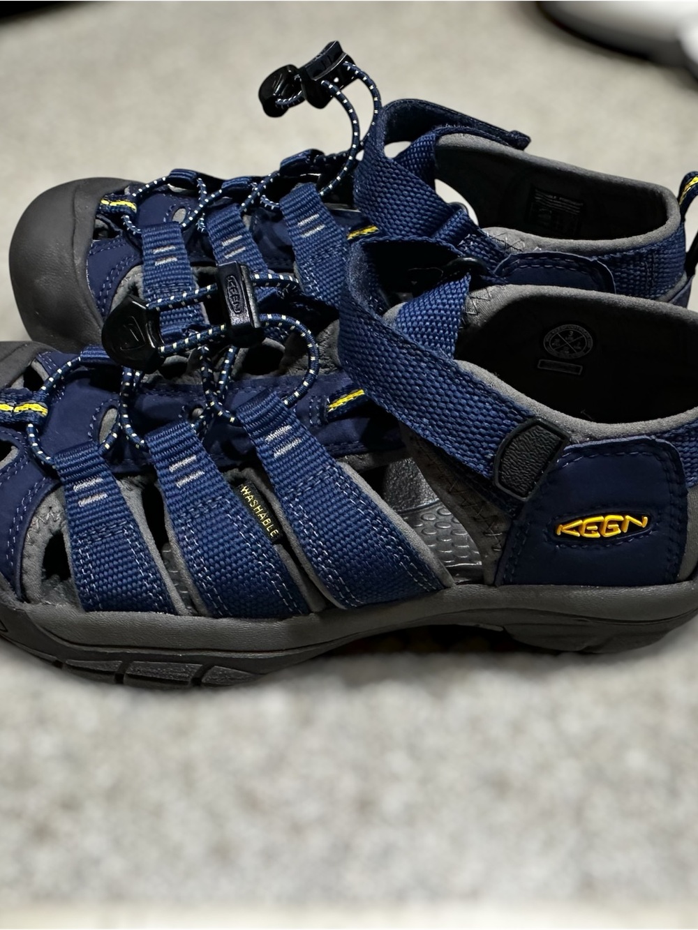 Keen Navy with Yellow Accent Kids Closed-Toe Sandals - Picture 10 of 12